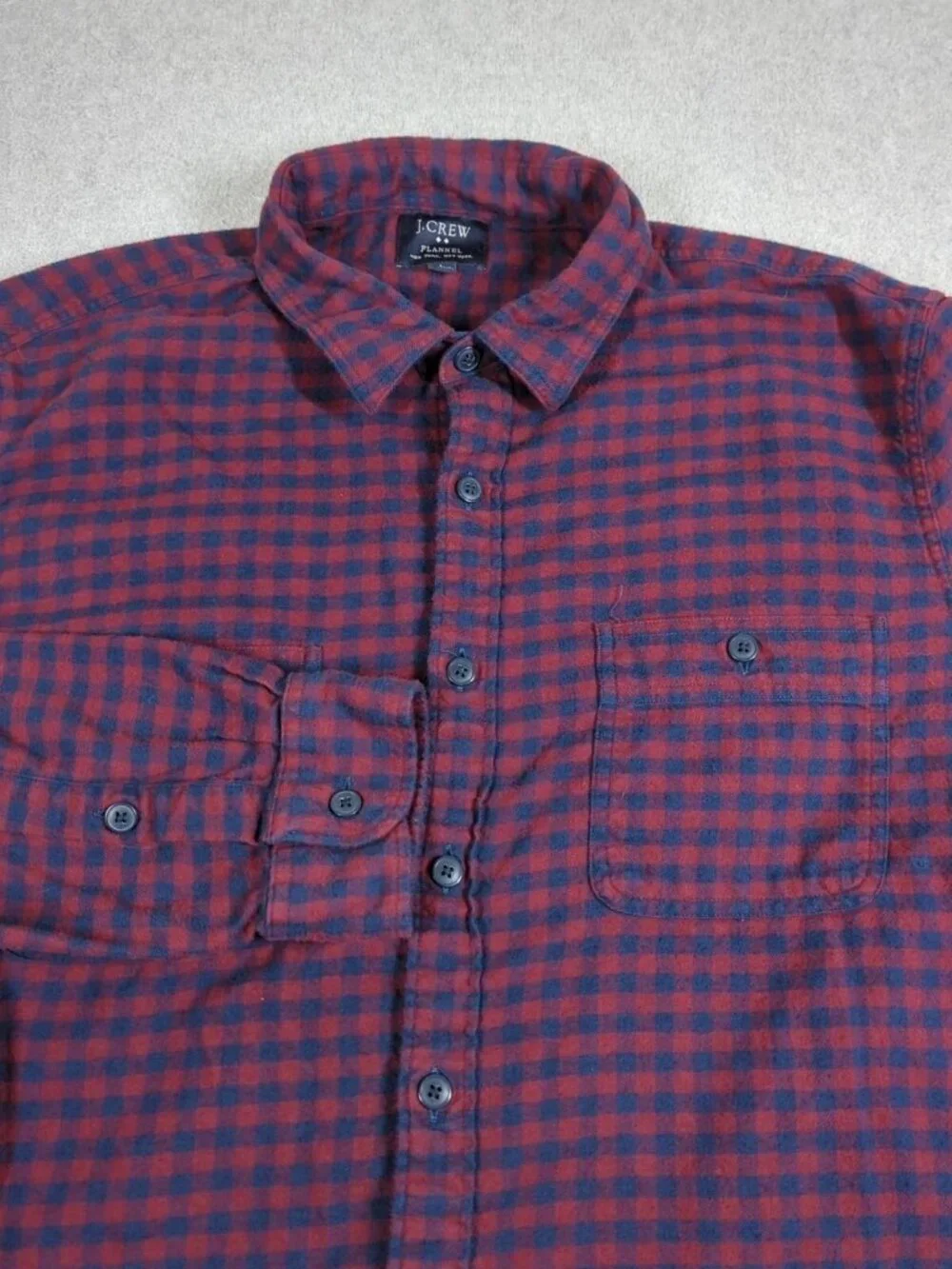 J. Crew Shirt Men's Large Red Slim Fit Long sleeve Casual Flannel Button Up